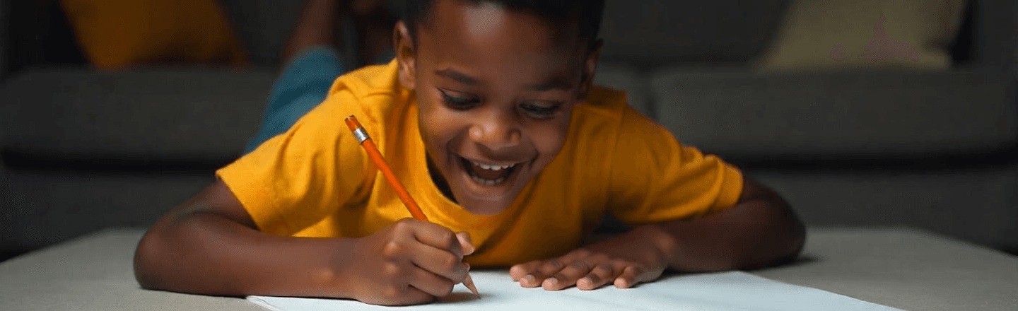 A boy writing